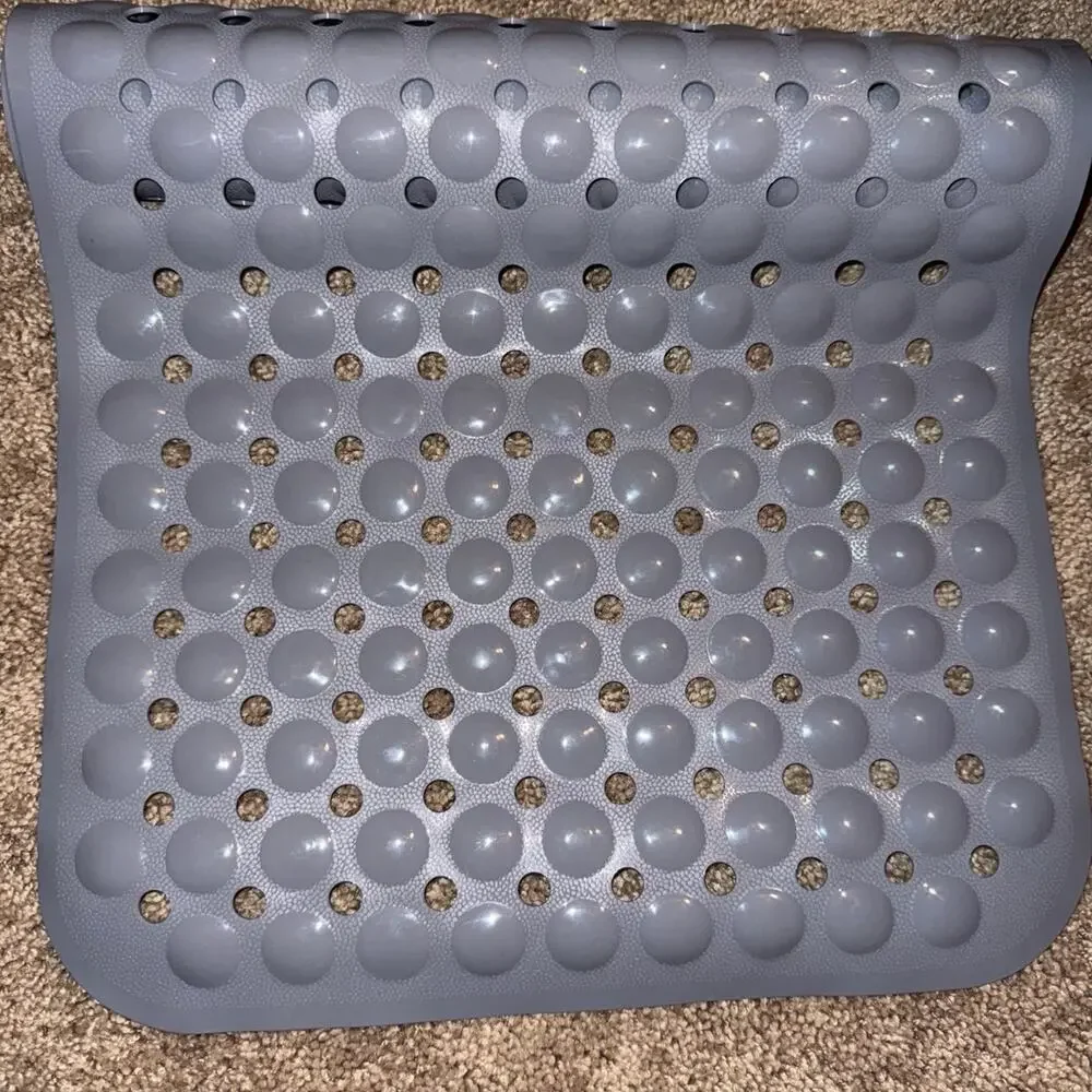 Extra Long Non Slip Bathtub Shower suction Mat Anti Slip Grey approx 40 X 16